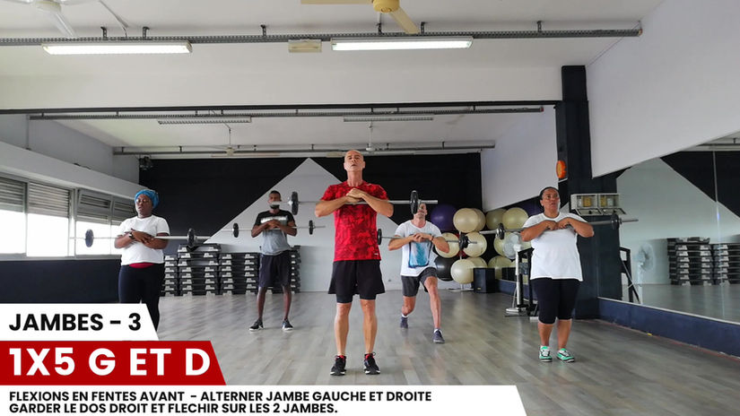Jambes 3 bis , 1X5 répétions à gauche et à droite